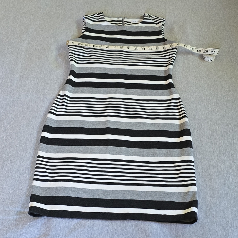 Calvin Klein Black and White Striped Mini Dress